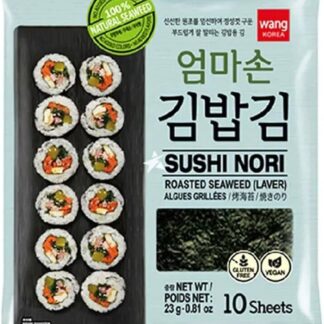 alga nori para sushi Wang 10 láminas alga nori tostada