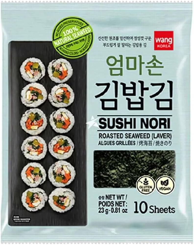 alga nori para sushi Wang 10 láminas alga nori tostada