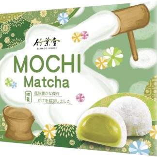mochi de matcha Bamboo House dulce japonés de arroz glutinoso